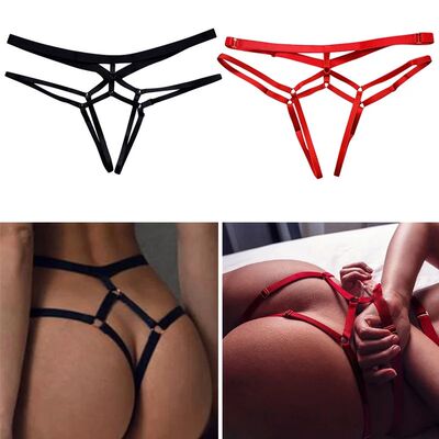 2023 Sexy Women Bandage Hollow Out Thong Panties Lingerie T