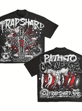 Summer Y2K Style Pattern Print Cotton T-shirt Soft and Breat