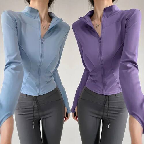 S-3XL Sun Quick Drying Sports Coat Women's Tight Top Yoga Ja