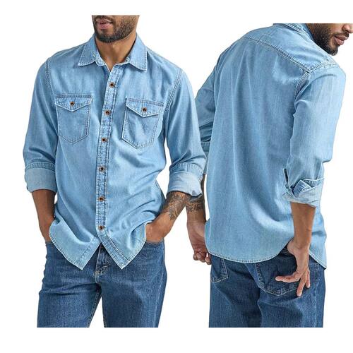 Men's Plus Size Shirt 2026 New Vintage Imitation Denim Shirt