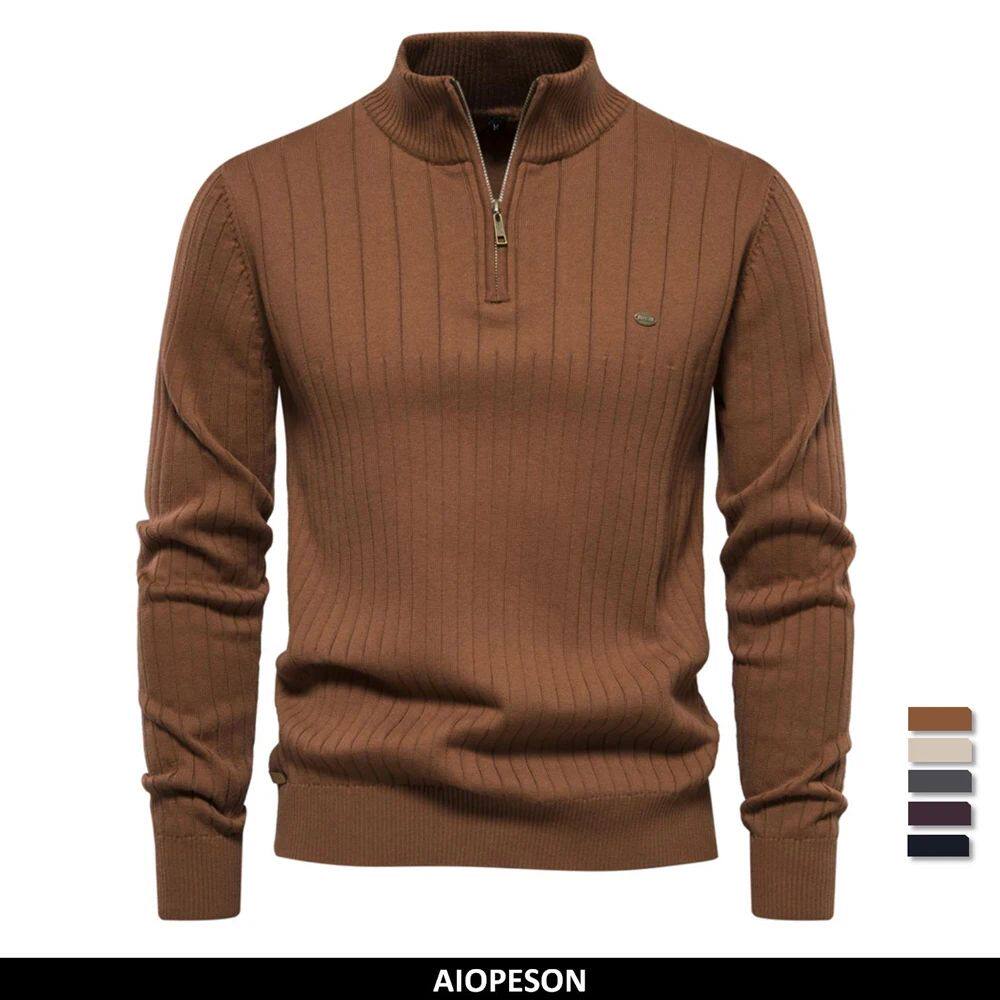 2023 New Autumn Zipper Pullover Sweaters for Men High Qualit
