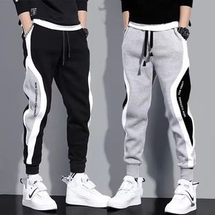 Men Black Pants Hip Hop Drawstring Jogger Fashion Comfortabl