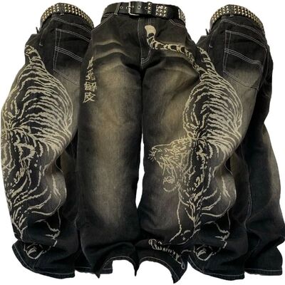 2025 Fashion New Oversized Pattern Printing Baggy Jeans Men