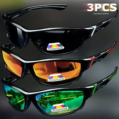 1/3PCS Vintage Sports Sunglasses Men Women Fishing Running C