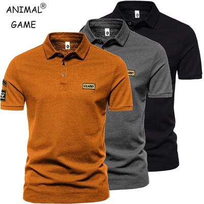 New Men Short Sleeve Tshirts Summer Breathable Embroidered P