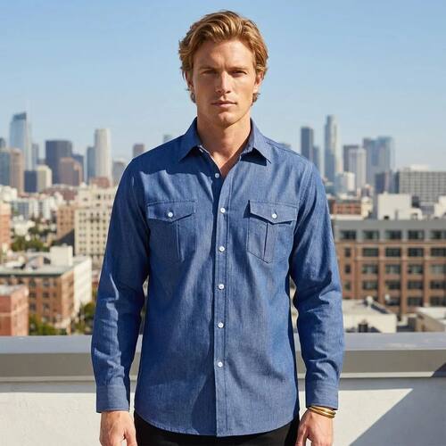 Men's Denim Shirt Multi Color Spring Summer New Casual Singl