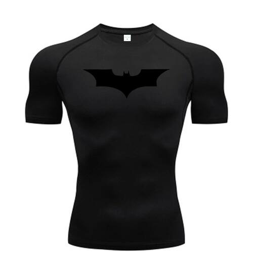 Bat Printed Men's Tight T-Shirt Running Compression Compress