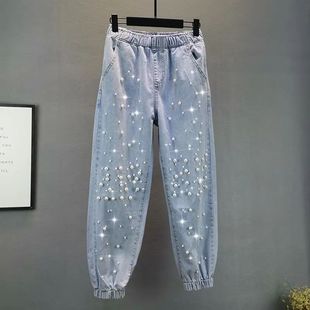 New Size High Elastic Fashion Jeans Korean Women Large 5XL