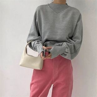 Fashion Waist Cinched Cropped Sweatshirts Women Autumn Haraj