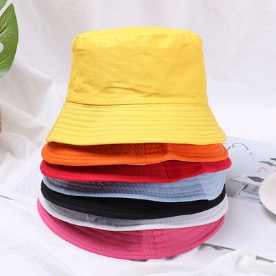 Cotton Summer Foldable Bucket Hat Unisex Women Outdoor Sunsc