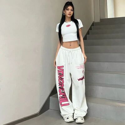 Korean Y2K Streetwear White Jogging Sweatpants Women Harajuk