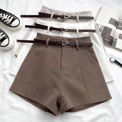 ITOOLIN Casual Women's Shorts A-line High Waist Short Chic O