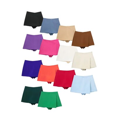 Willshela Women Fashion Solid Asymmetrical Side Zipper Skirt