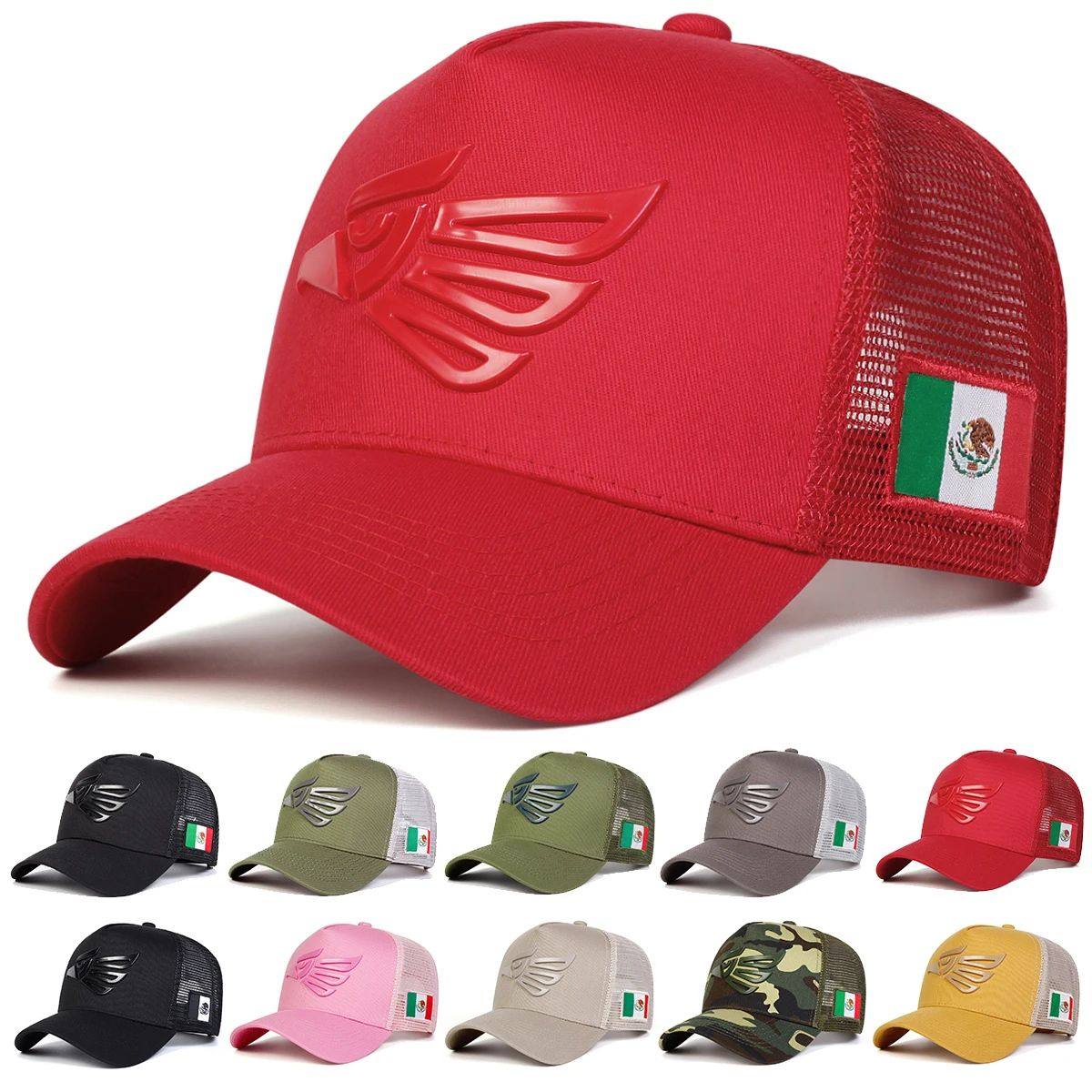 Unisex Mexican Eagle Label Baseball Net Caps Outdoor Adjusta