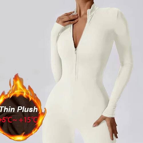 Warm Thin Fleece Jumpsuits Women's Tracksuit Winter One-Piec