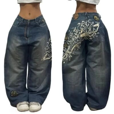 Streetwear New Fashion Oversized Print Baggy Jeans Y2K Haraj