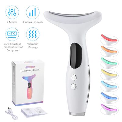 EMS Face Lifting Massager Microcurrent Vibration 7 Clolor LE
