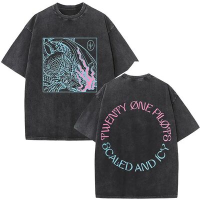 Rock Band Twenty One Pilots Vintage Washed T-shirt Men Women