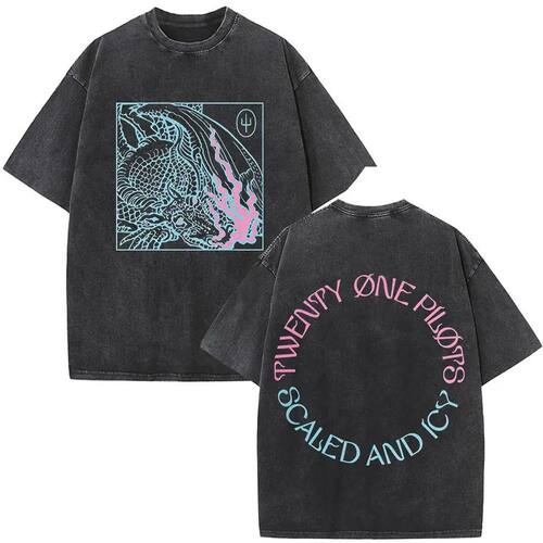 Rock Band Twenty One Pilots Vintage Washed T-shirt Men Women