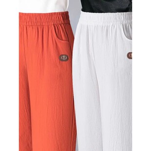 Linen Casual Loose Thin High Women Cotton Pants Summer Harem