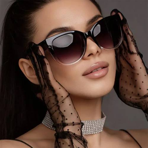 Fashion Cat Eye Sunglasses for Women Gradient Color Designer