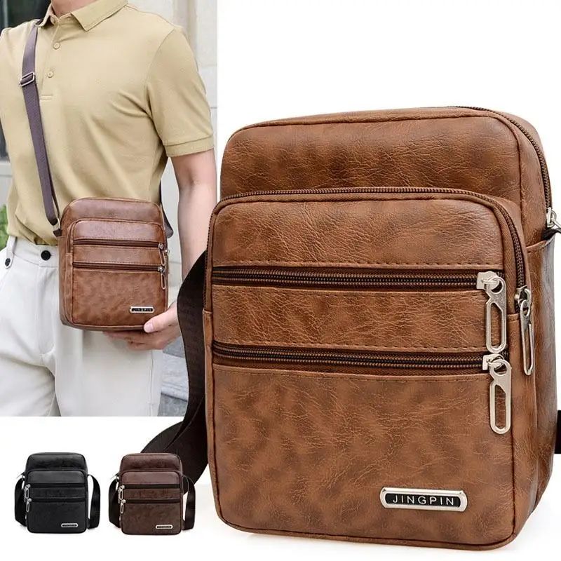 Men's PU Leather Crossbody Shoulder Bags High quality Tote F
