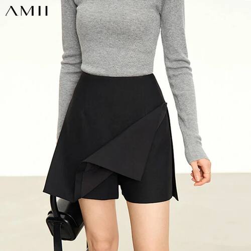 AMII Minimalism Casual Shorts Skirts Women High Rase 2024 Au