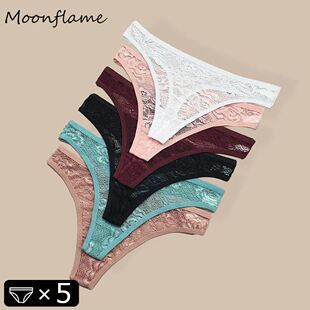 Moonflame 5Pcs Lace Thongs Woman Underwear Lingerie For Wome
