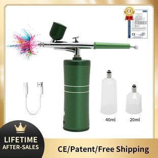 Spray Gun With Airbrush Art Cordless Compressor Paintin Nail