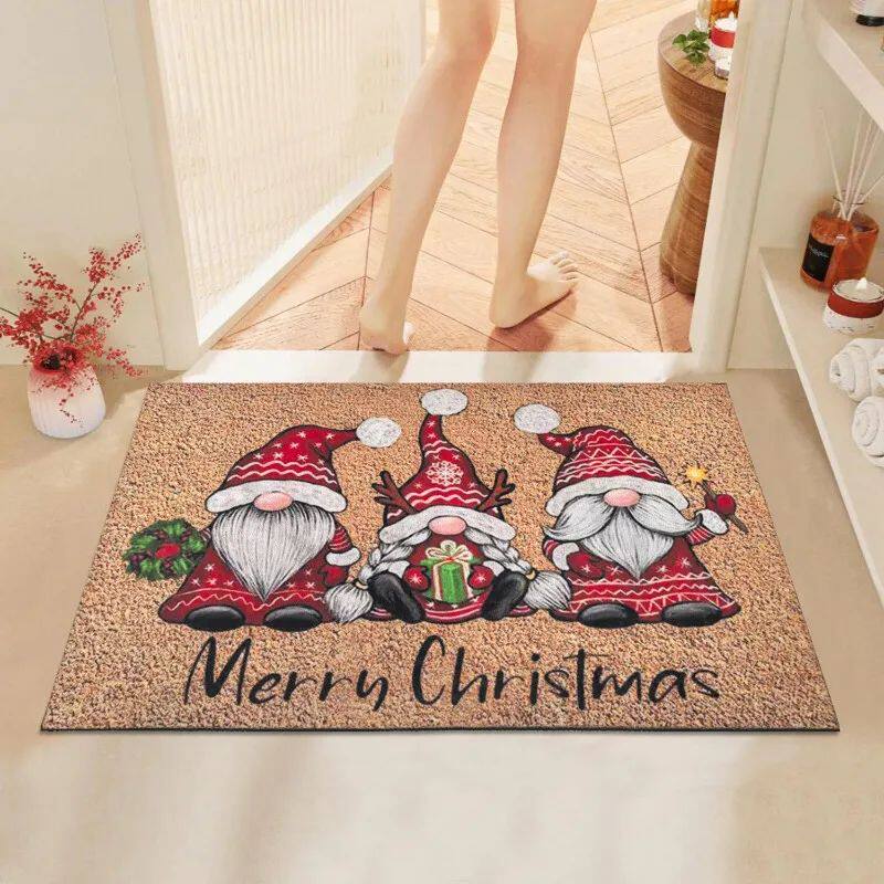Christmas Carpet Cartoon Dwarf Door Mat Red Santa Claus Floo