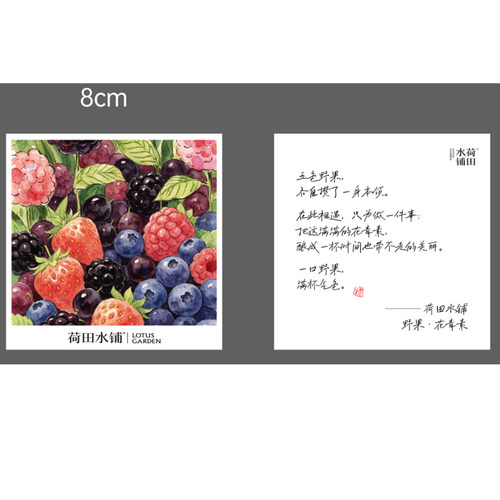 山野来信-【野果花青素】8x8厘米铜版纸卡片双面哑膜
