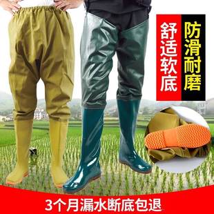 水田钓鱼雨鞋农田水鞋插秧鞋水靴下田防水裤专用插秧裤专用鞋软底