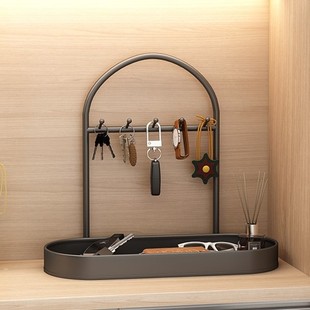 放钥匙的摆件门口入户收纳锁匙进门神器架置物桌面挂架玄关柜装饰