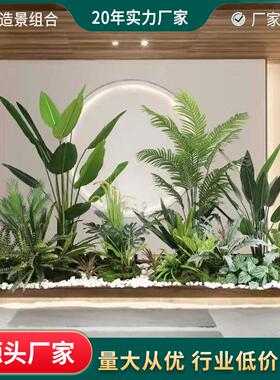 仿真绿植造景组合商超办公茶室室内布景热带雨林风装饰摆件