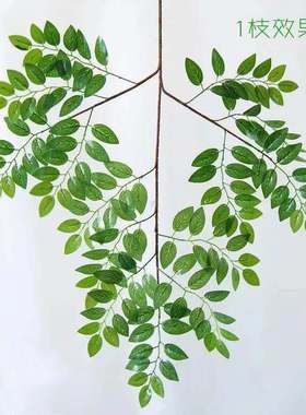 仿真榆树叶手感榆树支绿色植物叶子朴树假树枝乔木工程装饰造型