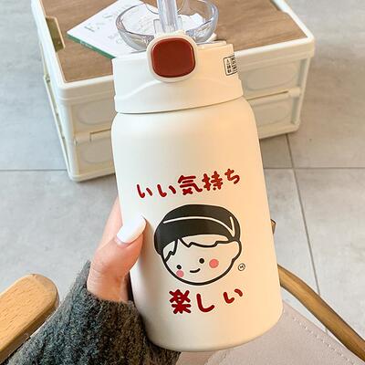 可爱保温杯女高颜值吸管杯网红