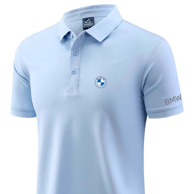宝马4s店工作服夏季短袖t恤翻领polo衫男女汽车工装工衣定制logo