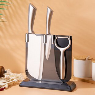 刀具套装不锈钢菜刀厨师刀家用刀具马蹄柄4件套组合配刀具收纳架