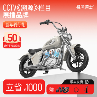 暴风骑士M5电动摩托车哈雷风14-16岁青少年男女孩可坐充电摩托车