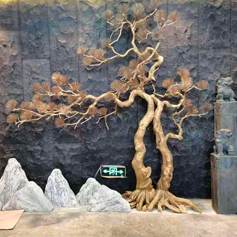 大型仿真雪松马尾松商场酒店装饰高端松树玄关造景迎客松实木