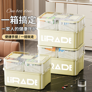 医药箱家用家庭装药物大容量收纳多层可视防潮加厚超大药品分装盒