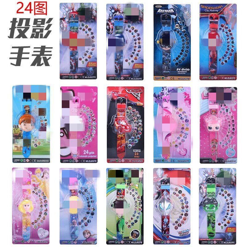 跨境奥特超人动漫卡通24图投影手表翻盖看时间电子手表玩具礼品图片