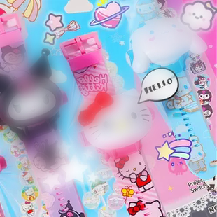 三力殴24图投影公仔面具带翻盖电子手表礼品玩具儿童