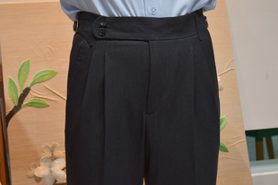 意式 款 高腰小直筒含羊毛休闲高级感 夏季 灰色那不勒斯巴黎扣男西裤