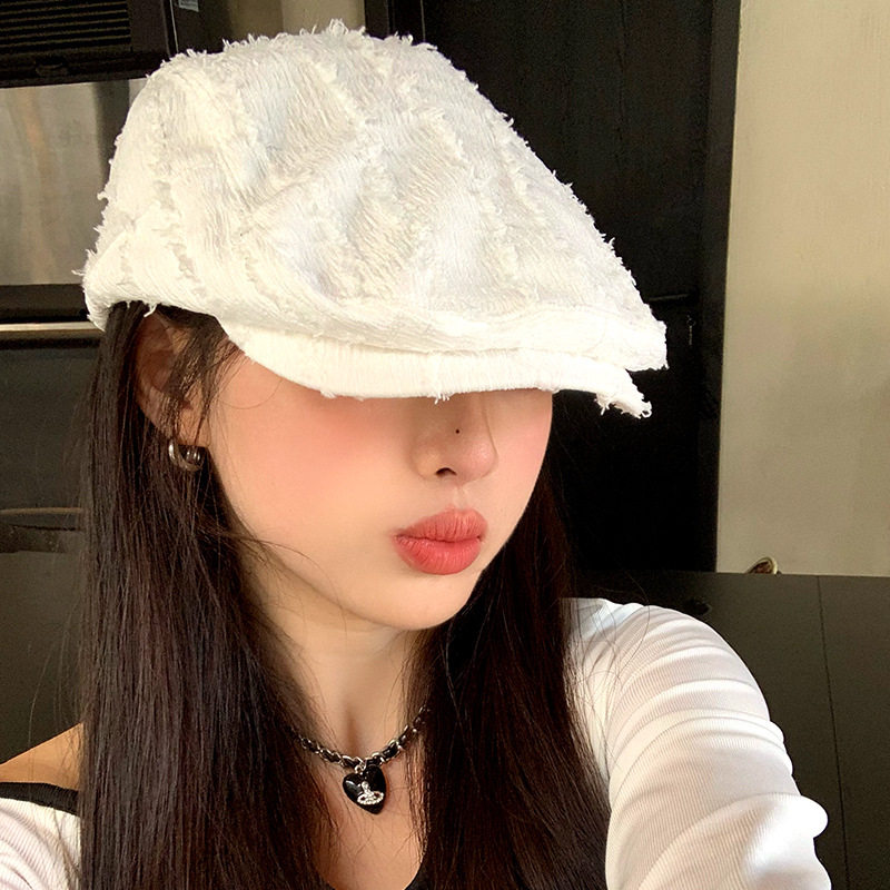 网红日系百搭ins时尚帽子新款朋克风棉材质圆顶弯檐春夏款女用文