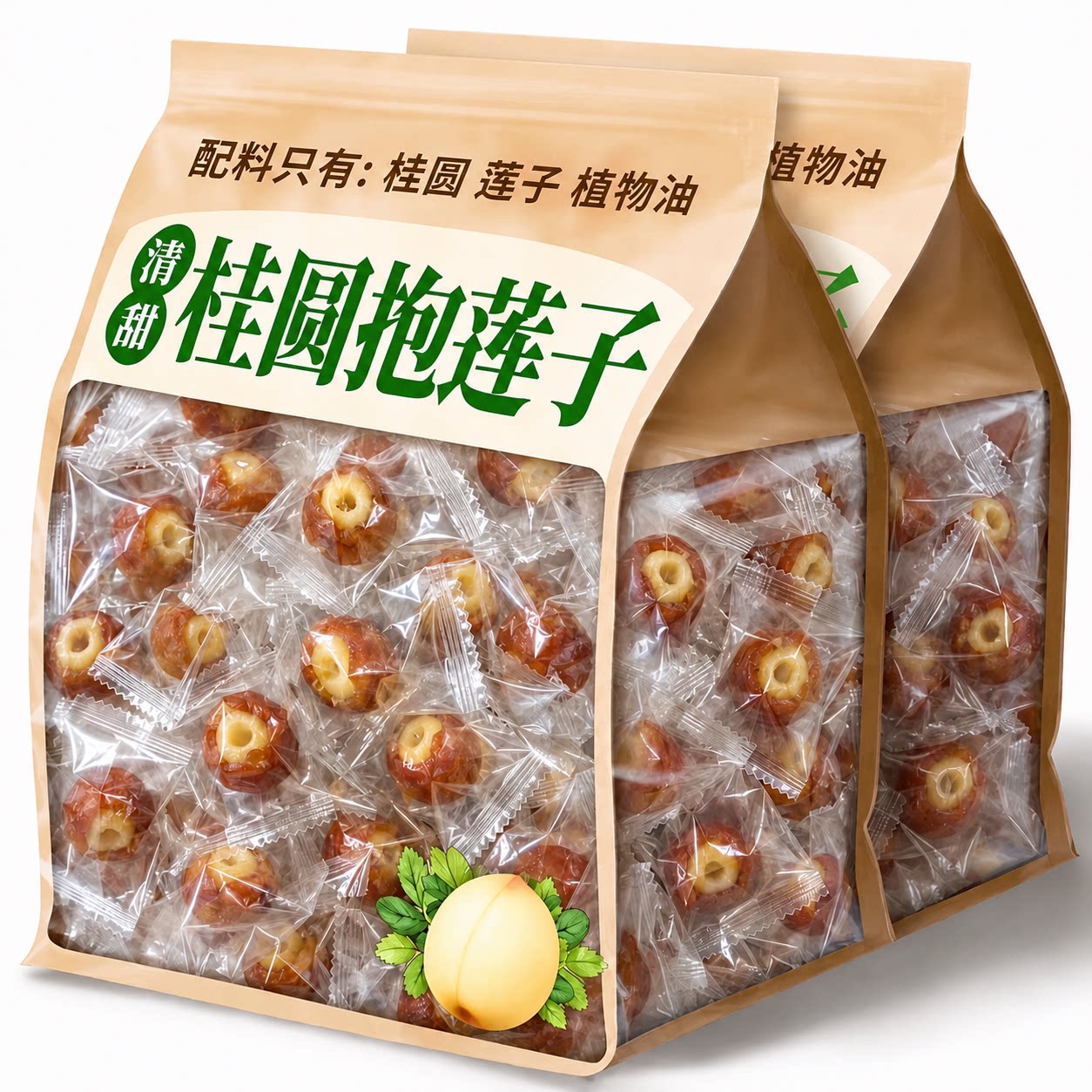 桂圆抱莲子健康果干60g即食桂圆肉新鲜莲子干货去芯孕妇零食小吃
