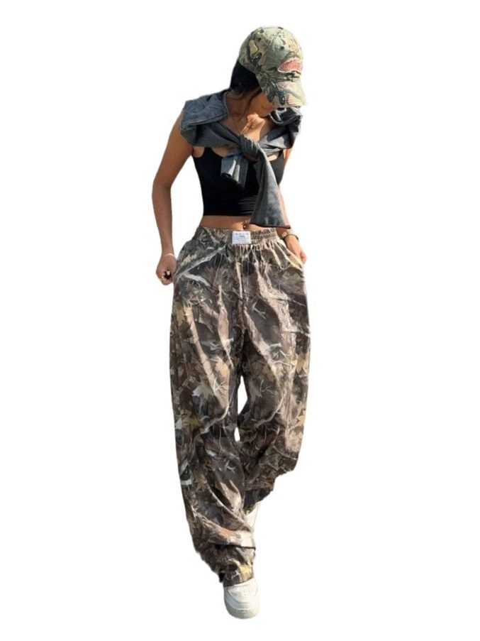 Loose and Slimming Floor Length Casual Pants Loose Floor-Length Casual Pants