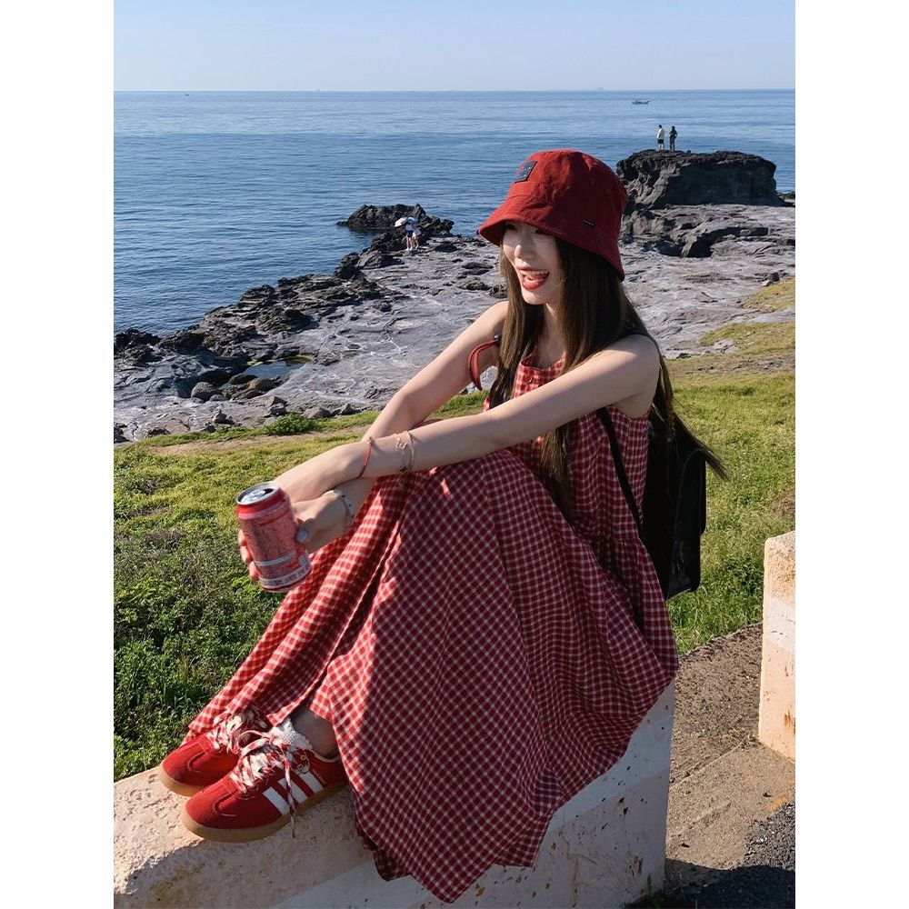 甜心Rachel/慵懒仲夏设计款无袖背心裙2024夏新款法式海边度假裙
