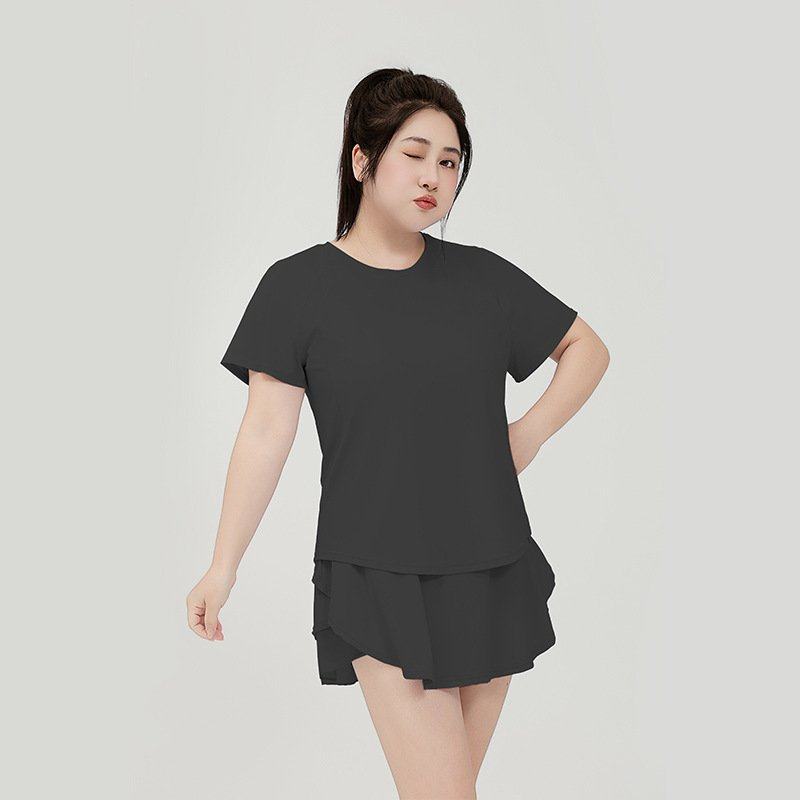 透气速干健身服显瘦跑步瑜伽套装 宽松运动短款T恤瑜伽裤裙两件套,运动服/休闲服装,健身套装,淘宝优惠券,粉丝福利购,淘宝优惠卷