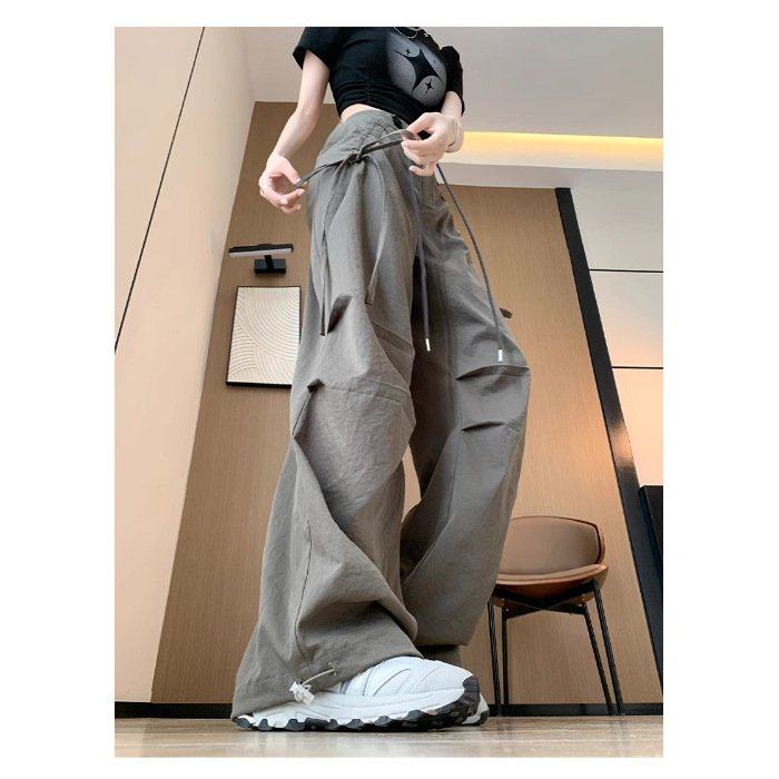 【塔丝纶】美式降落伞工装裤女夏薄款宽松速干小个子伞兵阔腿裤,女装/女士精品,卫裤,淘宝优惠券,粉丝福利购,淘宝优惠卷